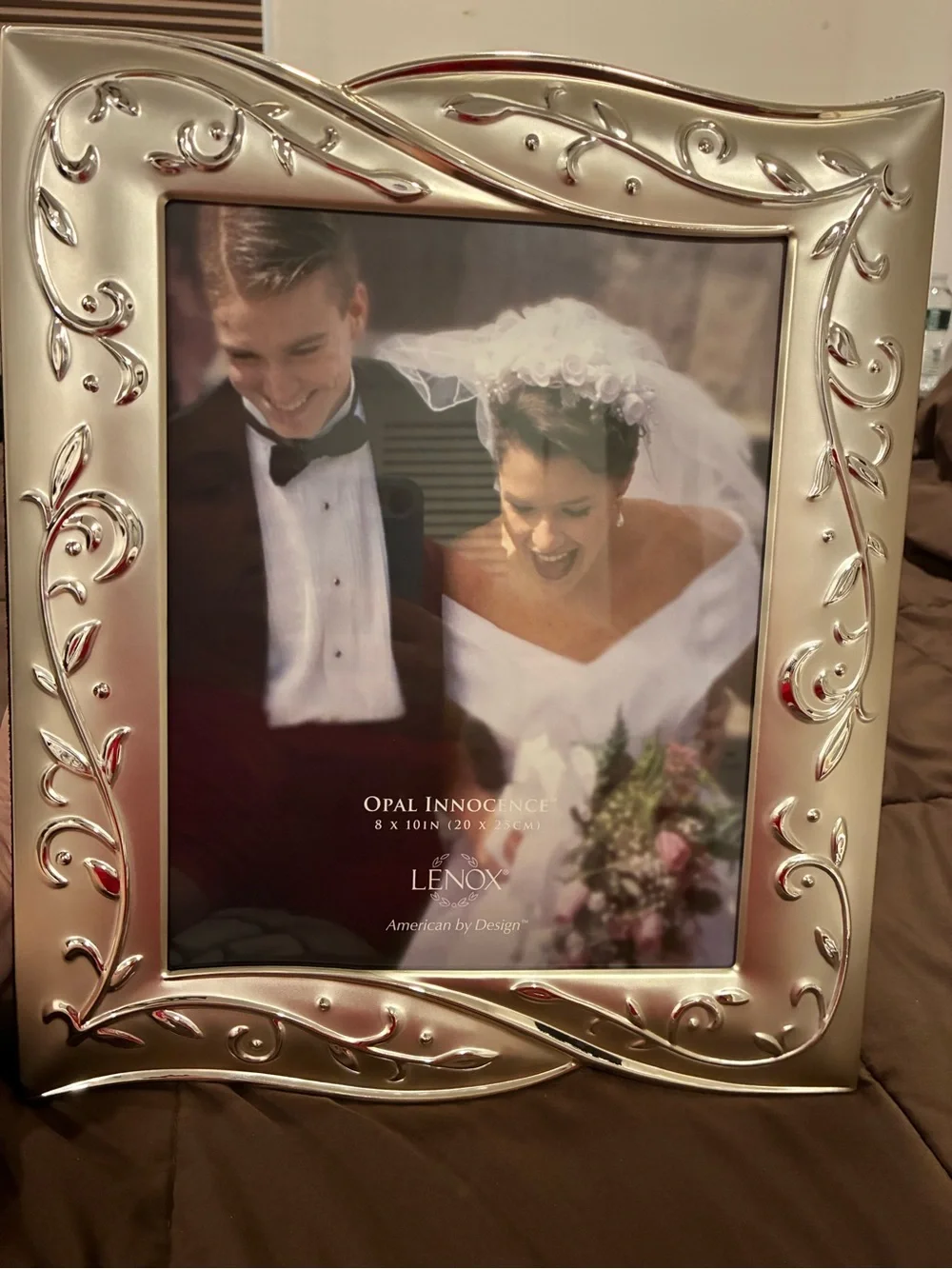 Lenox Opal Innocence Silver Tone Embossed Photo Frame